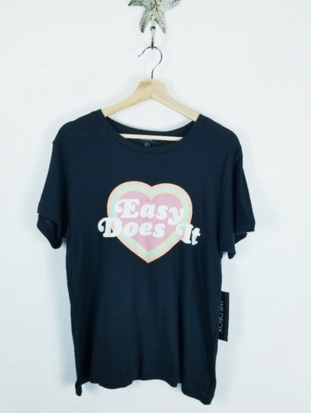 Wildfox Medium Graphic Tee Easy Does it new bohemian festival rainbow